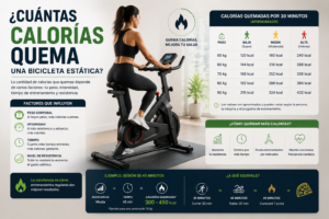 Calorías quemadas en bicicleta estática según peso e intensidad