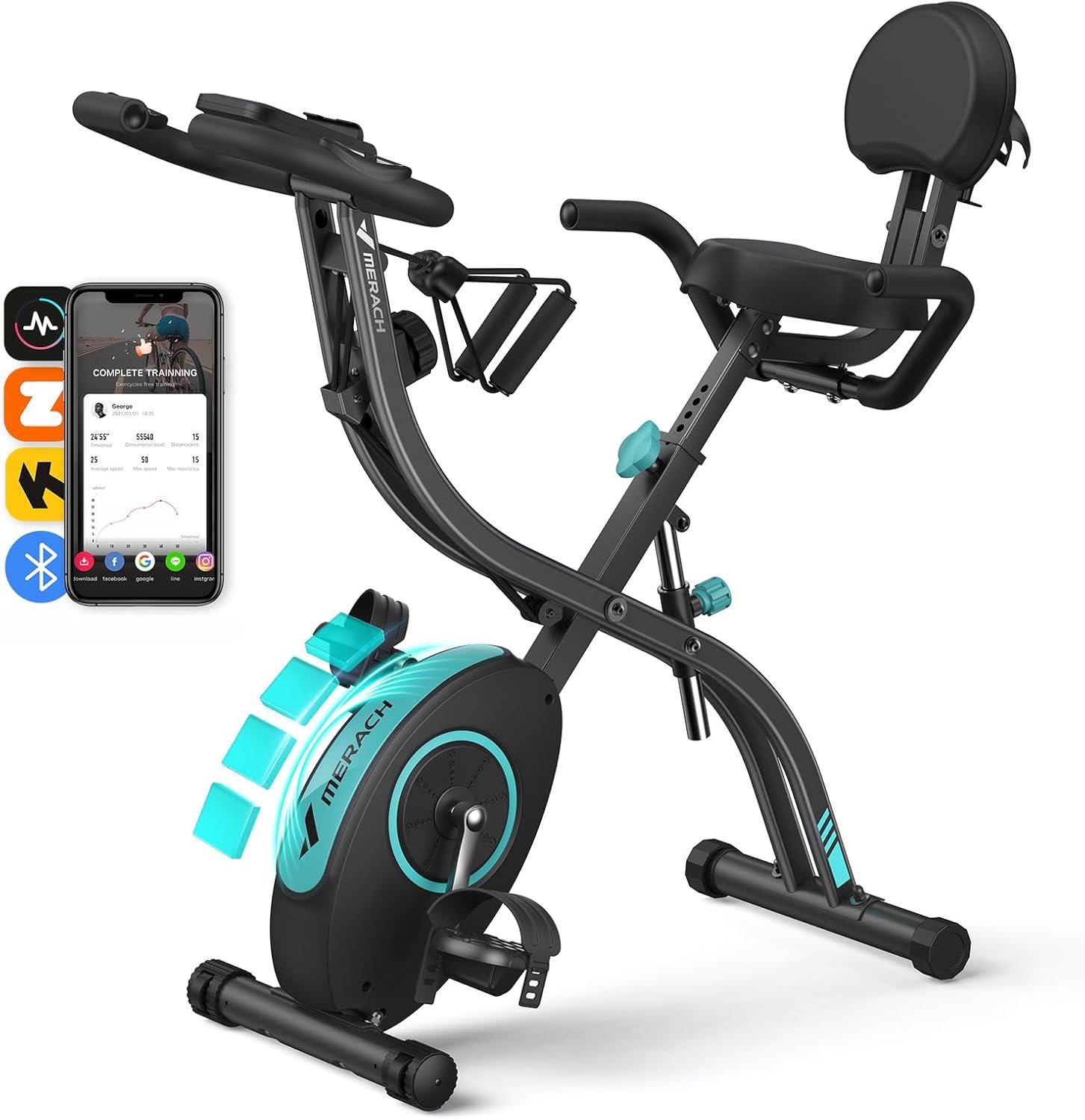 5. MERACH Bicicleta Estática 4 en 1 con App Entrenamiento