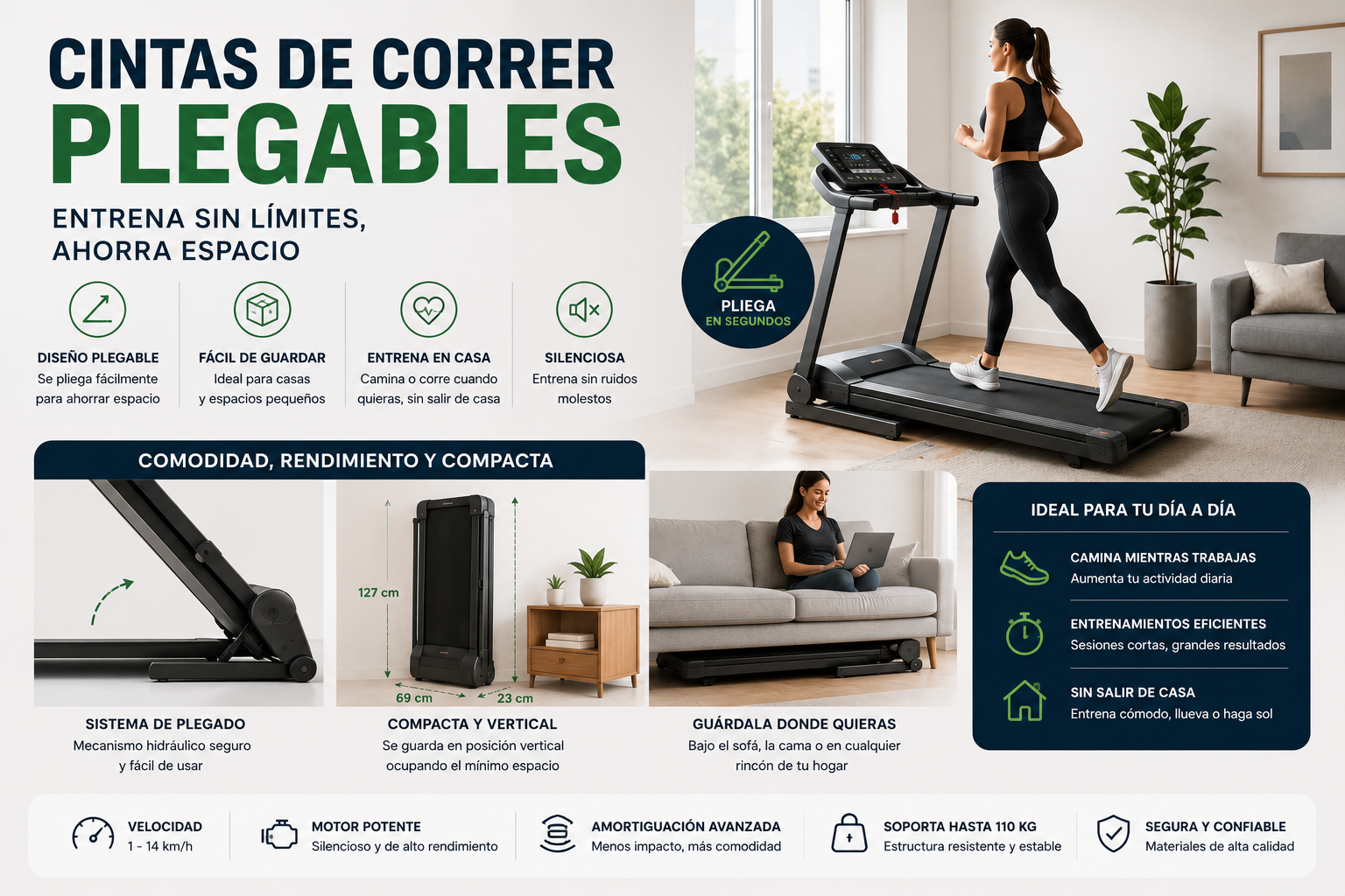 Cinta de correr plegable para casa, guía de compra