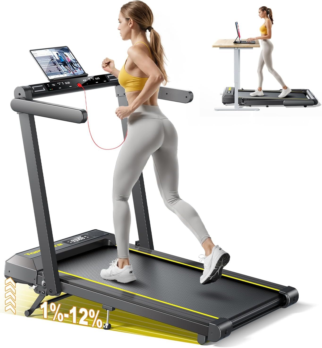 1. TOPUTURE 12% Inclinación Cinta de Correr Plegable