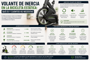 Volante de inercia de una bicicleta estática y su peso en kg